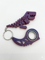 Breloczek 2w1 Keyspinner + Rex - Druk 3D - KeyRambit KeyFlipper