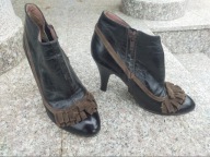 STUDIO POLLINI nr 38 wygodne luksusowe brązowe botki skóra