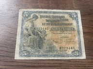 Kongo Belgijskie - 5 franków - 1953 - rzadki