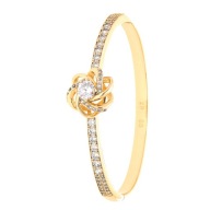 42111 BRANSOLETKA 18K POZŁACANA 60 MM 15 MM bangle z cyrkoniami