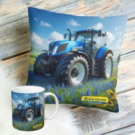 Zestaw poduszka + kubek Traktor NEW HOLLAND