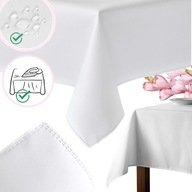 Elegancki obrus biały 140x220 cm - plamoodporny, trwały, wysoka jakość
