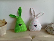 ZABAWNE KRÓLIKI ZAJĄCZKI Z MATERIAŁU- komplet 2 sztuki