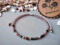 EL HIERRO TOHO bransoletka czarna fioletowa szkło BlackberriesArts