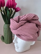 Turban wafelkowy do włosów 100% bawełna | ręcznie robiony | szybkoschnący