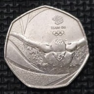 *WIELKA BRYTANIA [0647] *50 PENCE 2016 Team GB Królowa Elizabeth II