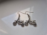 Kolczyki wiszące motocykl motor dla motocyklistki 14 mm cross