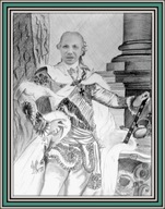 Karykatury wesołe na prezent jako król rysunek ręcznie wykonany