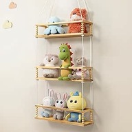 Półka Wisząca dla Dzieci 3 półki na Sznurku Półka Ścienna Drewno Koraliki