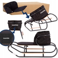 sanki klasyczne metalowe z płozami oparciem dla dziecka materac