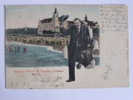 Kołobrzeg Kolberg wydanie 1898 r obieg 1916 r litografia kolaż