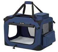 Transporter dla zwierząt psa niebieski 70x52x52 cm składany bezpieczny