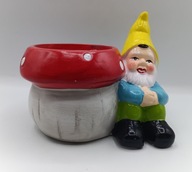 Krasnal ogrodowy - ceramiczna osłonka na doniczkę - bardzo ładna !