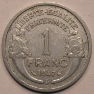 FRANCJA - 1 frank 1947 "B" - Beaumont-le-Roger