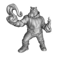 Hipopotam Mag 3D PLA 15 cm srebrna figurka fantasy kolekcjonerska DESUMO