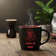 Kubek Cicho K*rwa Kawuję Czerwone Wnętrze | Śmieszny Grawer