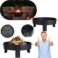 PALENISKO OGRODOWE DUŻE 80CM TRÓJNÓG DO GRILLA OGNISKA KOCIOŁEK Z UCHWYTAMI