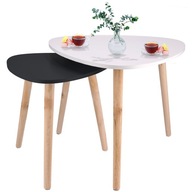 Stolik Kawowy Biały Mały Ława Stół Zestaw Do Salonu