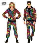 Strój Dres Tęcza Disco Party lata 80 / Strój Karnawałowy / L