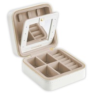 SZKATUŁKA NA BIŻUTERIĘ PODRÓŻNA Z LUSTERKIEM KUFEREK ORGANIZER DO PODRÓŻY