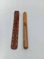 Podkładka wraz z osłonką na kadzidełka - wykonane z drewna - intarsje 26cm