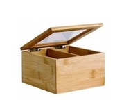 HERBACIARKA PUDEŁKO POJEMNIK NA HERBATĘ BAMBUS