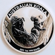 Koala Moneta Srebro 1 Dollar Ag 999 2011