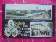 MYSŁOWICE MYSLOWITZ SOSNOWIEC TRÓJKĄT TRZECH CESARZY MODRZEJÓW PANORAMA1907