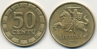 Litwa 50 Centu - 2000r ... Monety