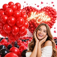 BALONY WALENTYNKI DZIEŃ KOBIET CZERWONE ZESTAW MATOWE 50SZTUK DLA ŻONY NIEJ