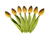 TULIPANY MATERIAŁOWE BAWEŁNA SZYTE HANDMADE RĘKODZIEŁO BUKIET 7szt. ŻÓŁTE