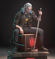 Figurka Wiedzmin Geralt wersja CyberPunk Garage kit 3D 14K l Detal