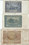 Banknoty-20,50,100 zł 1940 i 1941 rok /1/