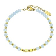 83565 Bransoletka złota stal chirurgiczna 16,5+3 CM 4 MM kolorowe koraliki