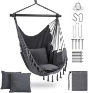 FOTEL WISZĄCY KRZESŁO BRAZYLIJSKIE HUŚTAWKA HAMAK OGRODOWY NA BALKON BOHO