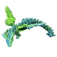 Zabawka SMOK ze Skrzydłami Kryształowy BLUE LAGOON Druk 3D 35cm