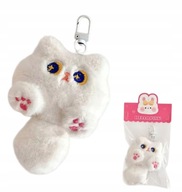 Brelok breloczek maskotka pluszowy biały kot kotek