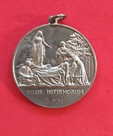 Piękny stary duży medalik medalion objawienie Matka Boska Lourdes okazja