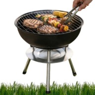 GRILL OGRODOWY FIELDMANN Z POKRYWĄ OKRĄGŁY 36CM STOJĄCY LEKKI PRZENOŚNY