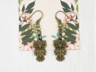 kolczyki sowy vintage retro sówki ptaki NB125