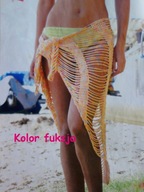 NOWA CHUSTA PAREO SZYDEŁKOWE FUKSJA RÓŻOWA HANDMADE SZYDEŁKOWA