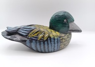 Kaczka kaczucha rzeźba z drewna vinatge ręczna praca 21cm - kolekcjonerska