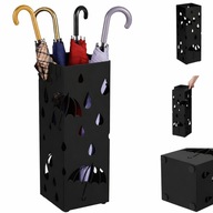 STOJAK NA PARASOLE CZARNY PARASOLNIK Z OCIEKACZEM METALOWY