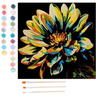 Malowanie po Numerach DUŻY OBRAZ Metaliczna Farba KWIAT ZE SNU