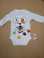 Body dziecięce niemowlęce długi rękaw z nadrukiem rozmiar 68