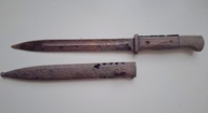 Bagnet niemiecki Mauser 98k Berg & Co, stan destrukt, wraz z pochwą