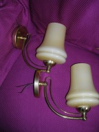 Kinkiety z mosiądzu 2 szt z kloszami