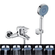 Bateria wannowo-prysznicowa jednouchwytowa nawannowa Auralum AU612 srebrny