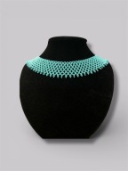 Turkusowa krywulka łemkowska, kolia z koralików etno folk