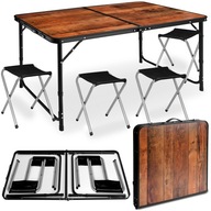 STOLIK TURYSTYCZNY SKŁADANY WALIZKA KEMPINGOWY PIKNIKOWY 4 KRZESŁA ZESTAW